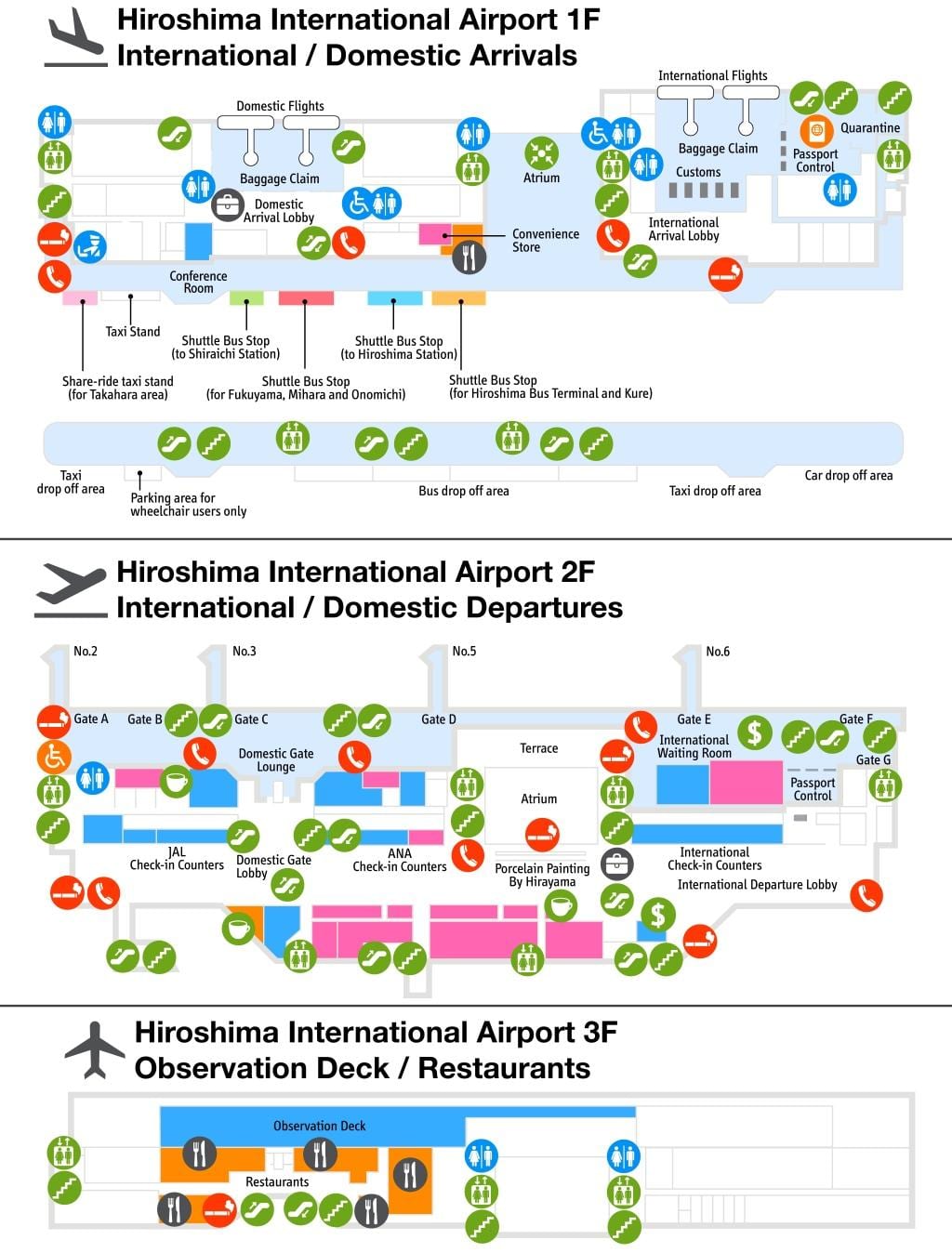 Karte von hiroshima Flughafen