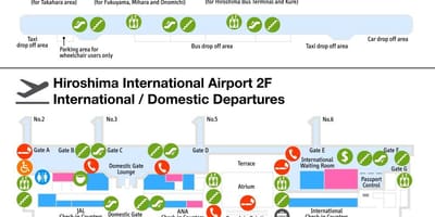 Karte von hiroshima Flughafen